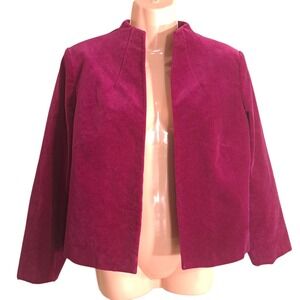 Due Per Due Women's‎ Open Blazer Long Sleeves Magenta Size 10P Casual